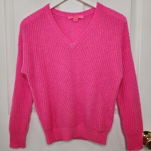 Lilly Pulitzer Kasmina Knit Hot Pink V-Neck Women's Sweater XXS